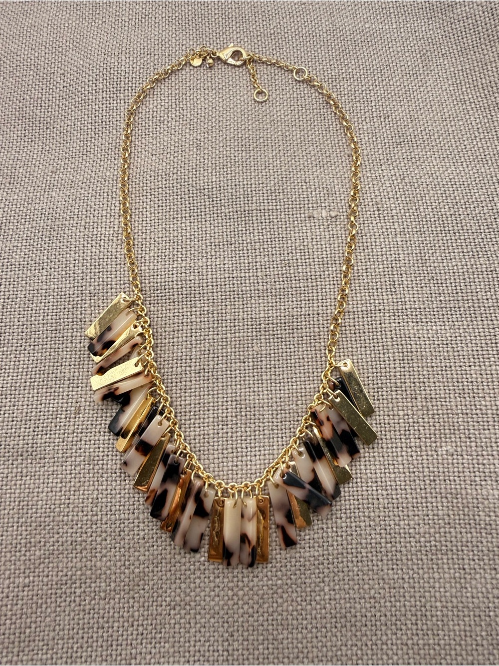 Gold & Tortoiseshell Fringe Necklace - Women's Fashion Jewelry